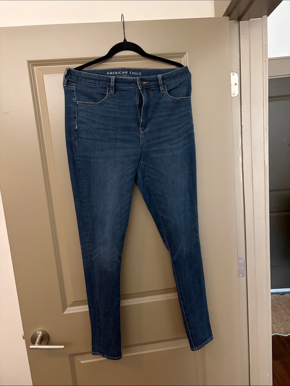 American Eagle Outfitters Navy Blue High-Rise Skinny Jeans